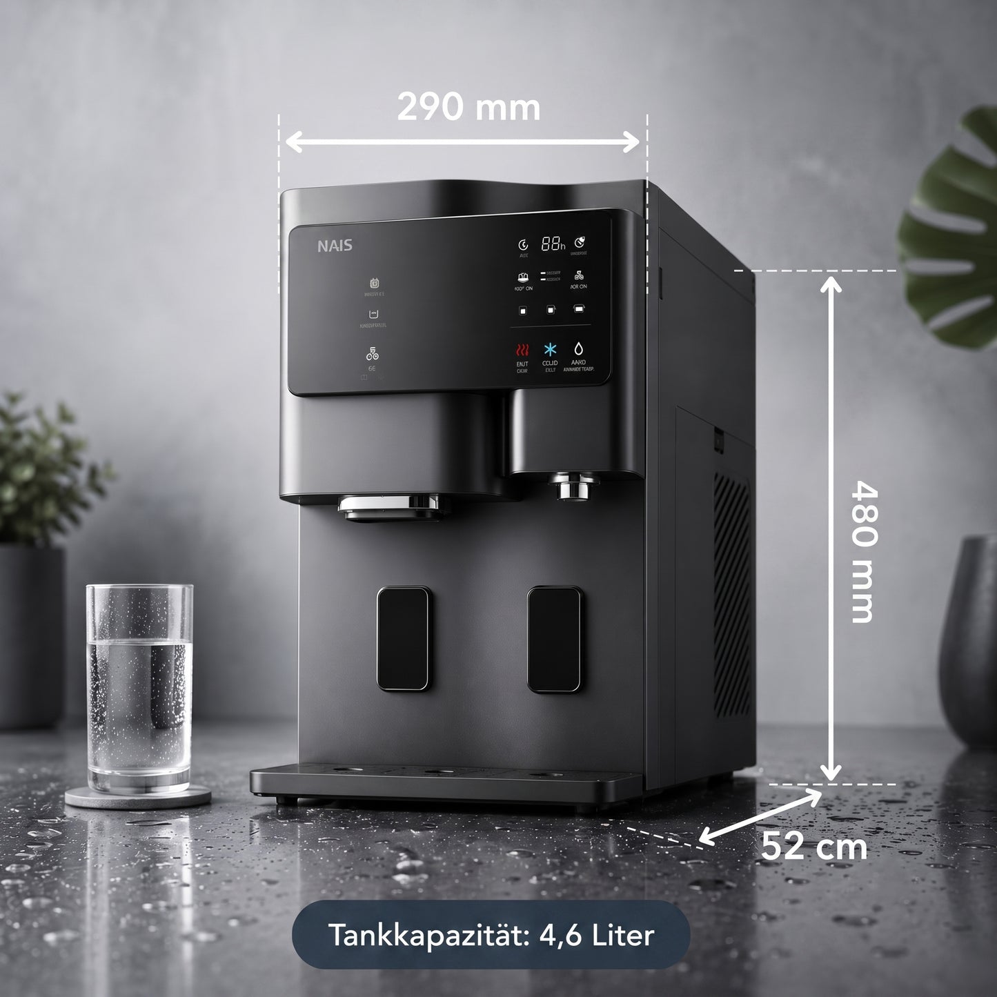 Premium Wasserfilter NAIS Hot & Cold mit Eiswürfel