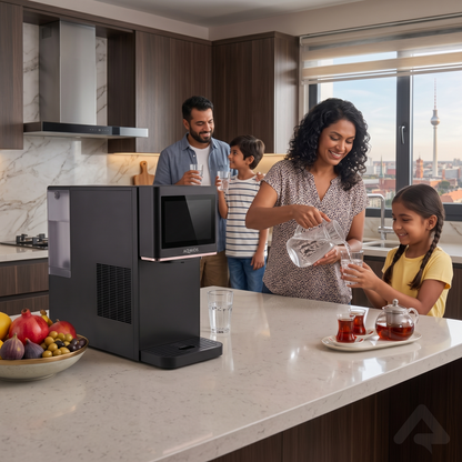 5-in-1 Smart-Auftisch-Wasserfilter-Anlage mit Sprudelfunktion (Schwarz)