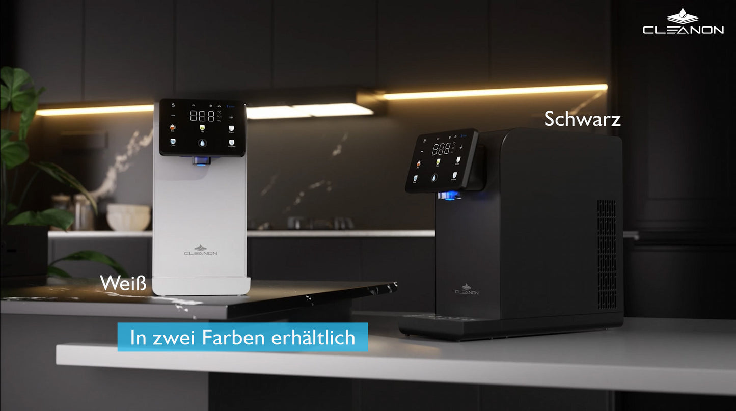 Premium Umkehrosmose-Wasserfilteranlage mit Kühlung und individuell temperiertem Wasser