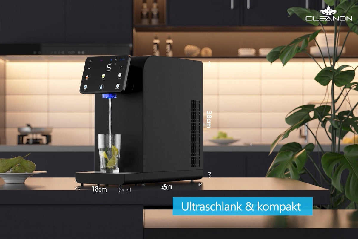 CLEANON L1 Wasserbar Abmessungen und Maße: Ultraschlankes und kompaktes Design für die Küche