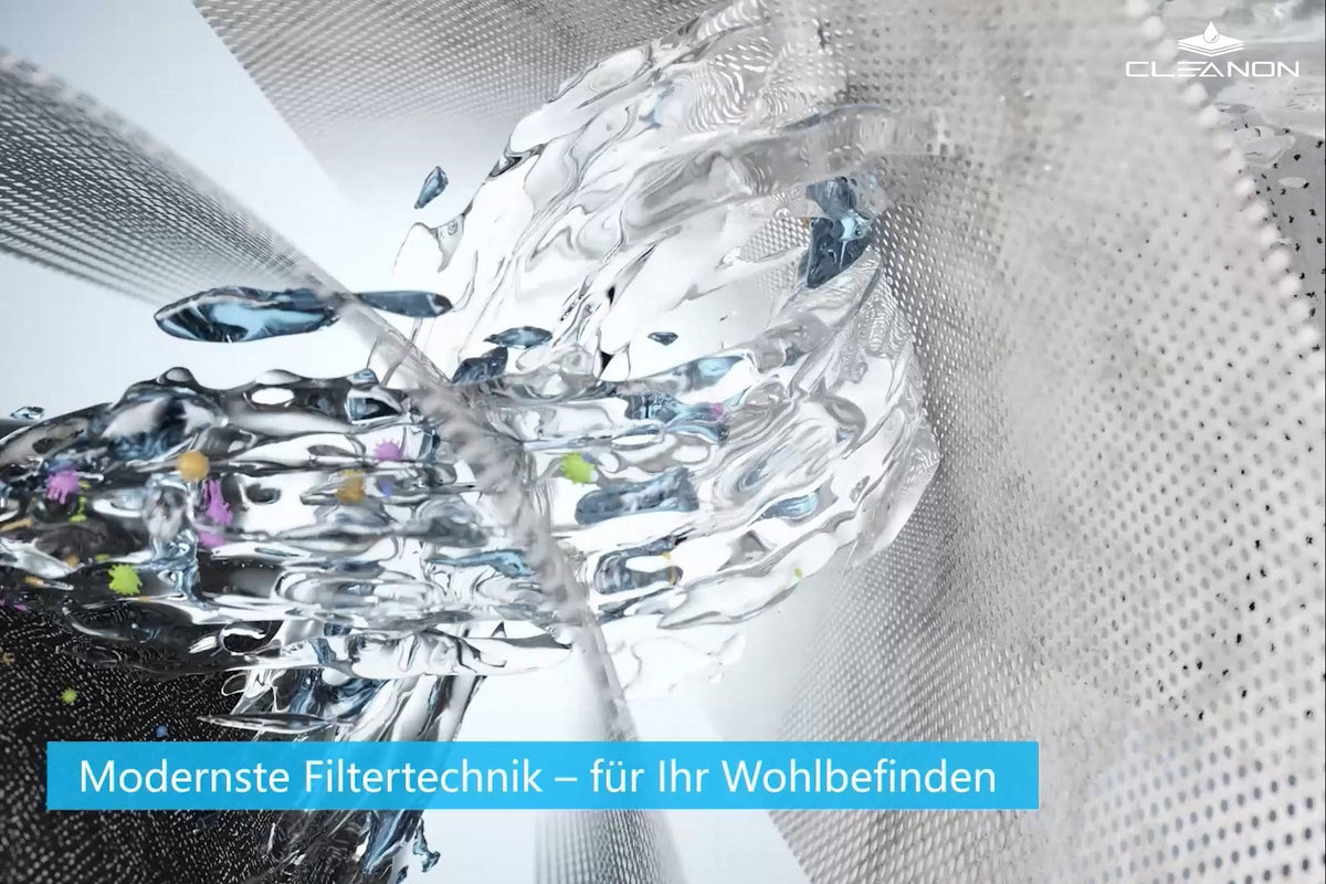Darstellung der modernen Filtertechnik und Membran der CLEANON L1 Wasserbar zur Entfernung von Verunreinigungen