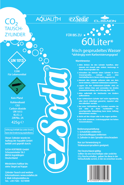 3er Vorratspack: ezSoda CO₂-Tauschzylinder Sparset (3 x 60L)